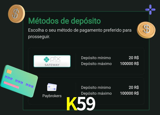 O cassino K59bet oferece uma grande variedade de métodos de pagamento